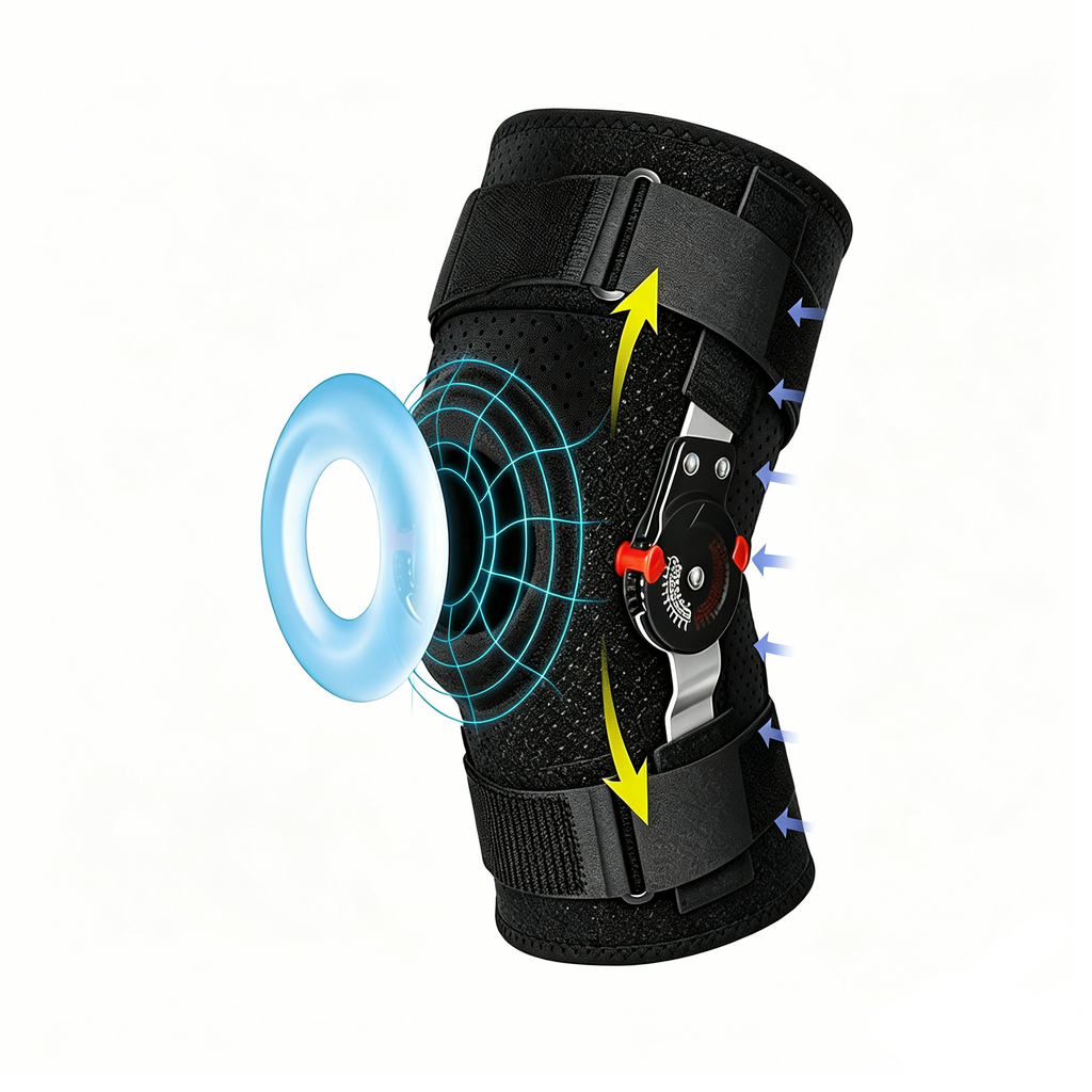 Adjustable sports knee brace