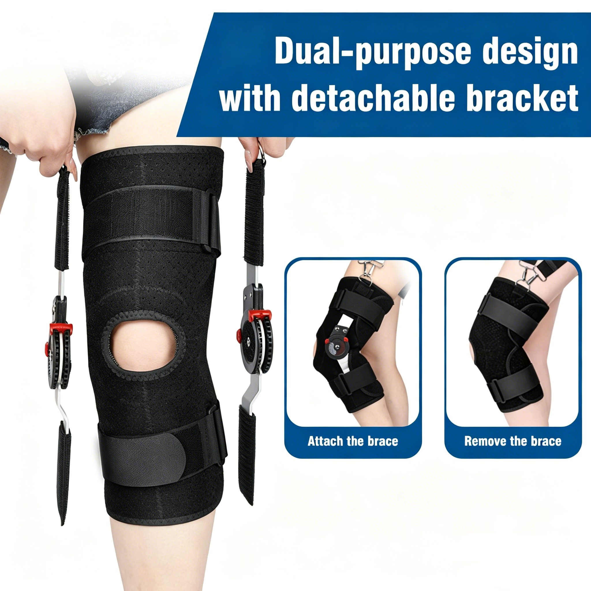 Adjustable sports knee brace