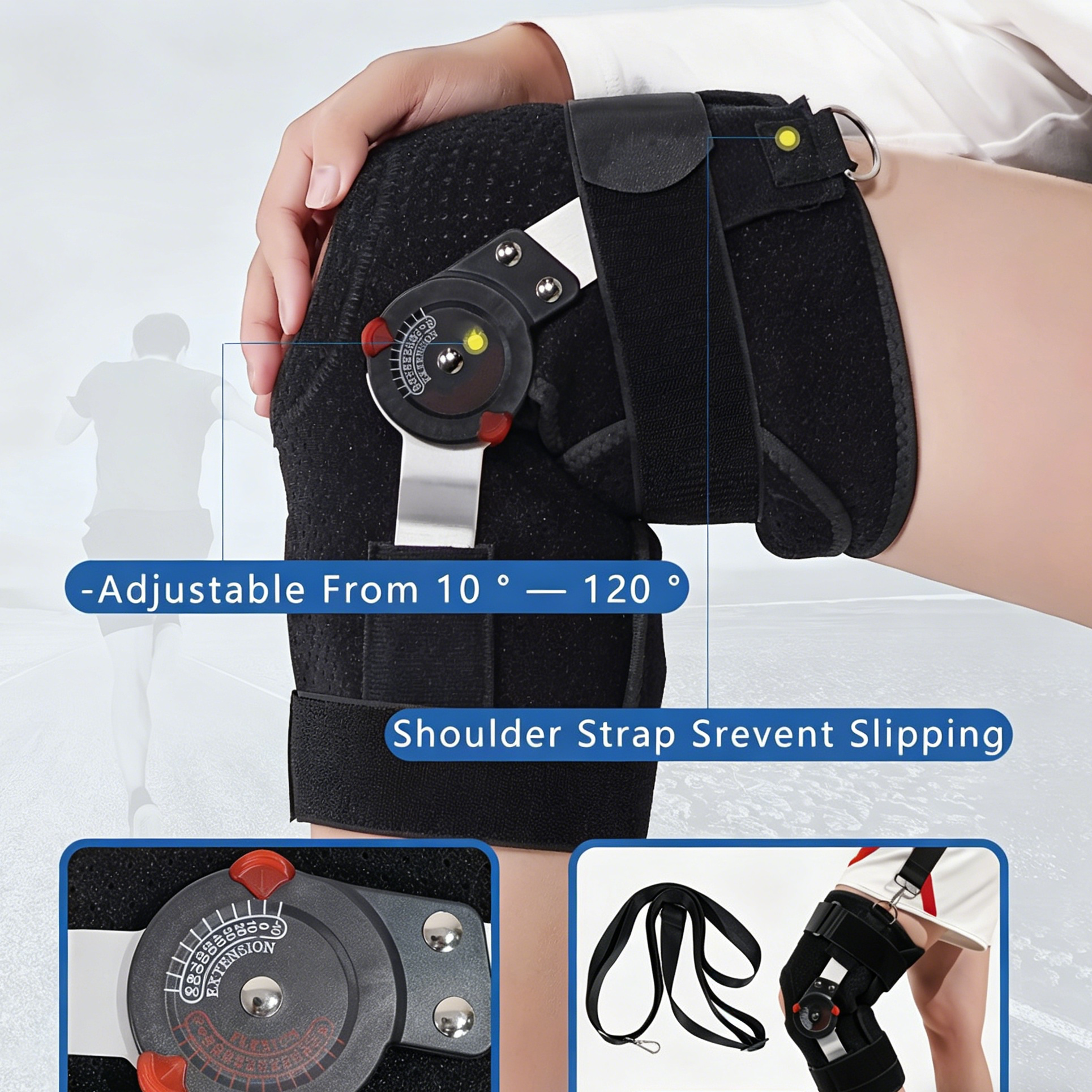 Adjustable sports knee brace